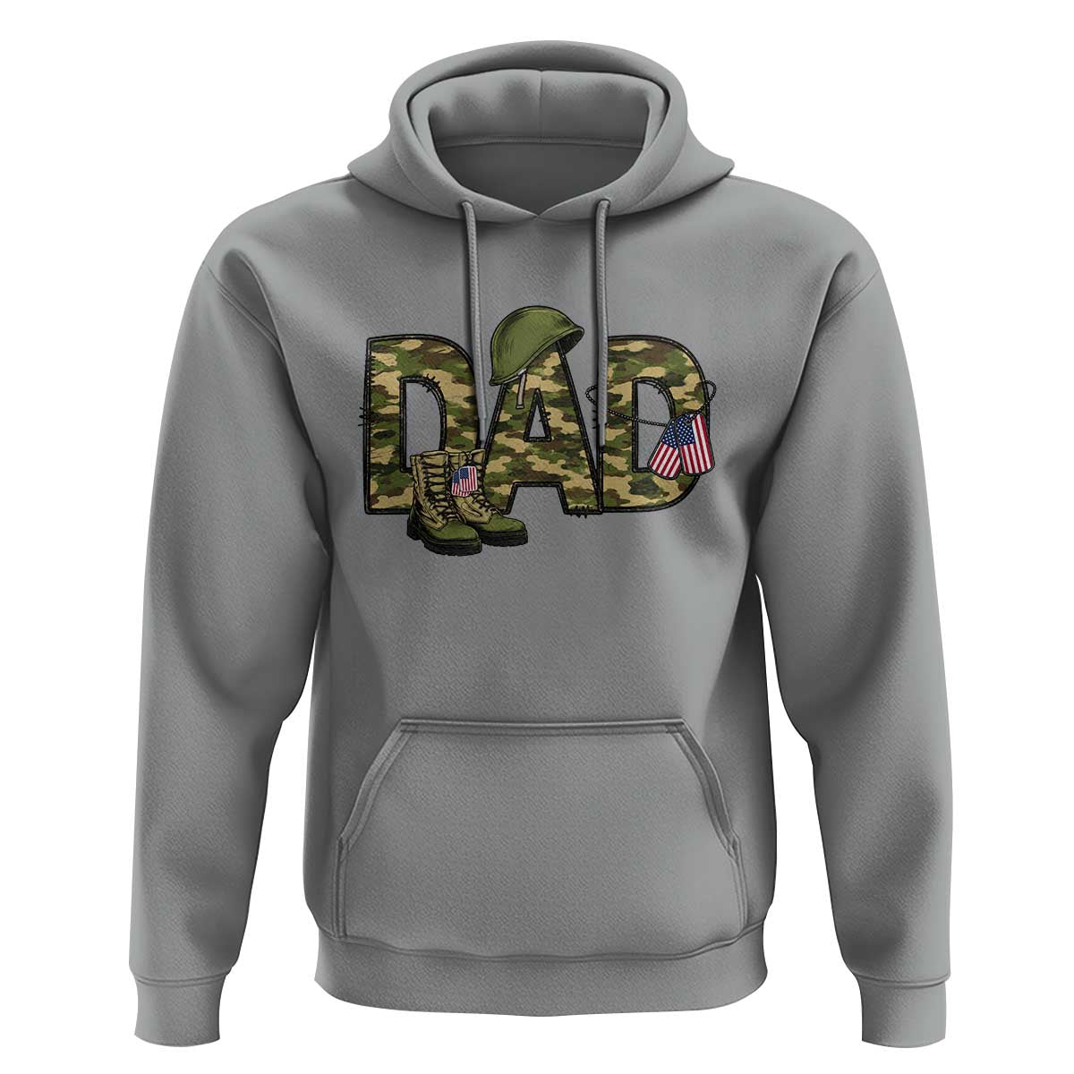 Proud Army Dad USA Flag Camo Hoodie Fathers Day Gift
