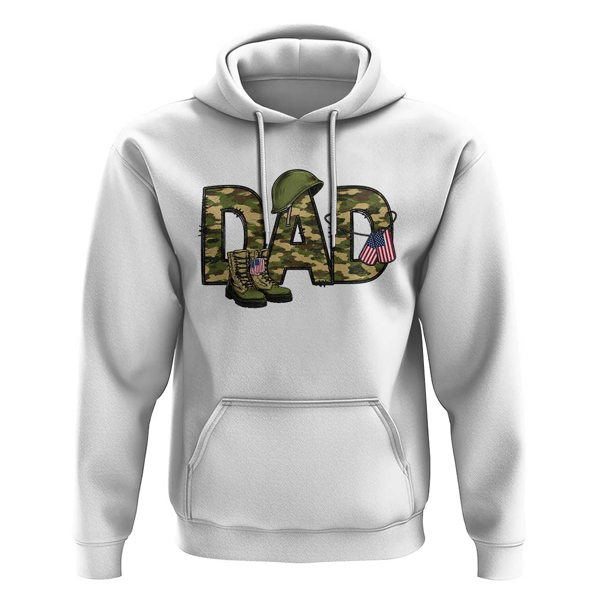 Proud Army Dad USA Flag Camo Hoodie Fathers Day Gift