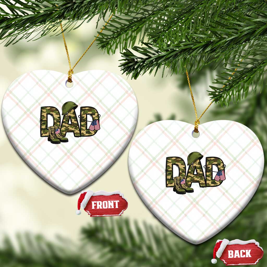Proud Army Dad USA Flag Camo Ceramic Ornament Fathers Day Gift