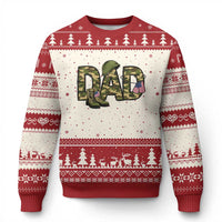 Proud Army Dad USA Flag Camo Ugly Christmas Sweater Fathers Day Gift