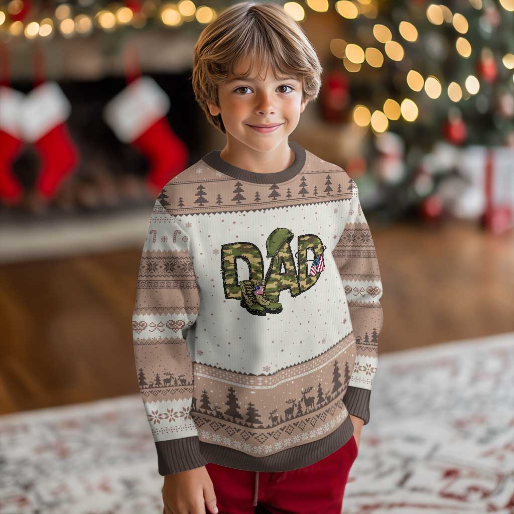 Proud Army Dad USA Flag Camo Ugly Christmas Sweater Fathers Day Gift