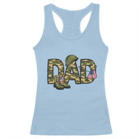 Proud Army Dad USA Flag Camo Racerback Tank Top Fathers Day Gift