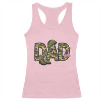 Proud Army Dad USA Flag Camo Racerback Tank Top Fathers Day Gift