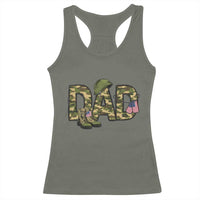 Proud Army Dad USA Flag Camo Racerback Tank Top Fathers Day Gift
