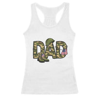 Proud Army Dad USA Flag Camo Racerback Tank Top Fathers Day Gift