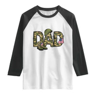 Proud Army Dad USA Flag Camo Raglan Shirt Fathers Day Gift