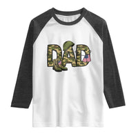Proud Army Dad USA Flag Camo Raglan Shirt Fathers Day Gift
