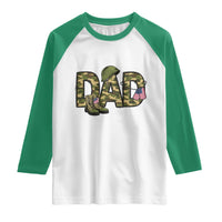 Proud Army Dad USA Flag Camo Raglan Shirt Fathers Day Gift