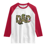 Proud Army Dad USA Flag Camo Raglan Shirt Fathers Day Gift