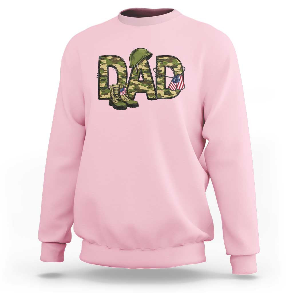 Proud Army Dad USA Flag Camo Sweatshirt Fathers Day Gift