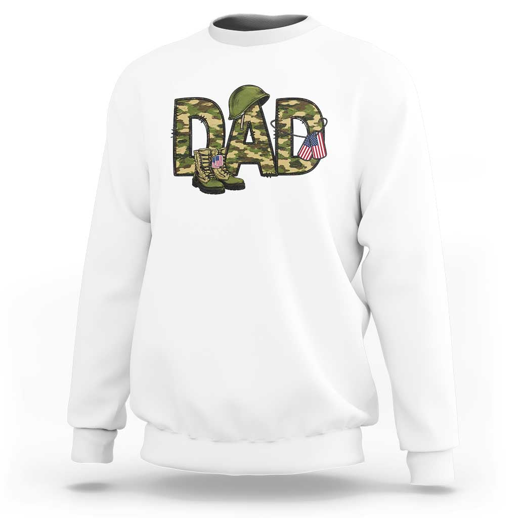 Proud Army Dad USA Flag Camo Sweatshirt Fathers Day Gift