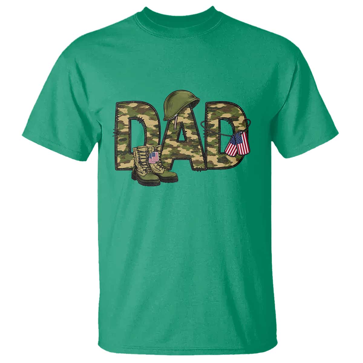 Proud Army Dad USA Flag Camo T Shirt Fathers Day Gift