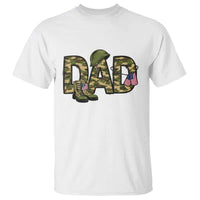 Proud Army Dad USA Flag Camo T Shirt Fathers Day Gift