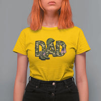 Proud Army Dad USA Flag Camo T Shirt For Women Fathers Day Gift
