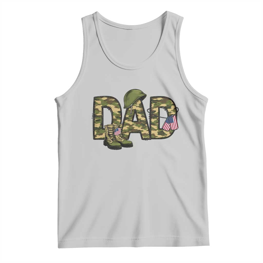 Proud Army Dad USA Flag Camo Tank Top Fathers Day Gift