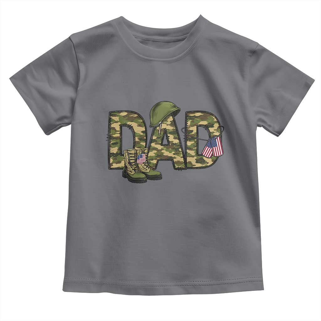 Proud Army Dad USA Flag Camo Toddler T Shirt Fathers Day Gift