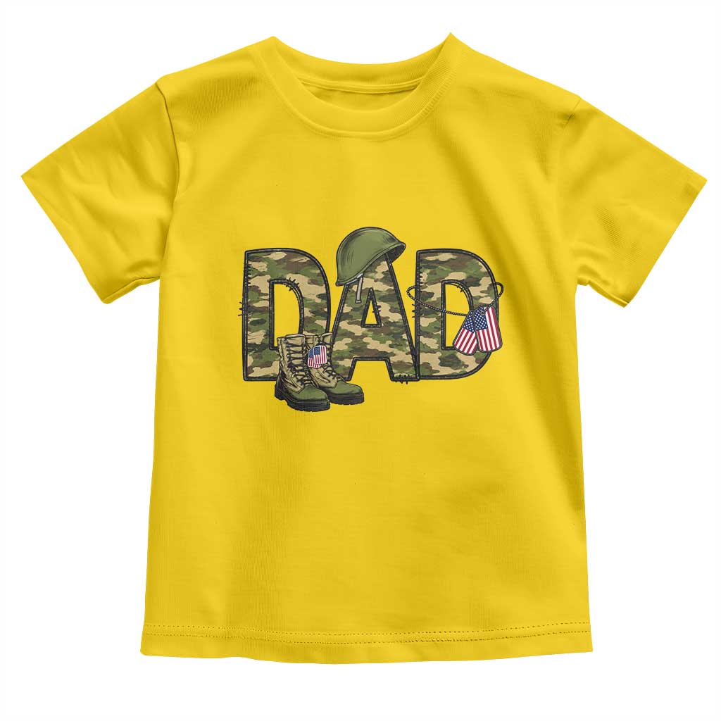 Proud Army Dad USA Flag Camo Toddler T Shirt Fathers Day Gift