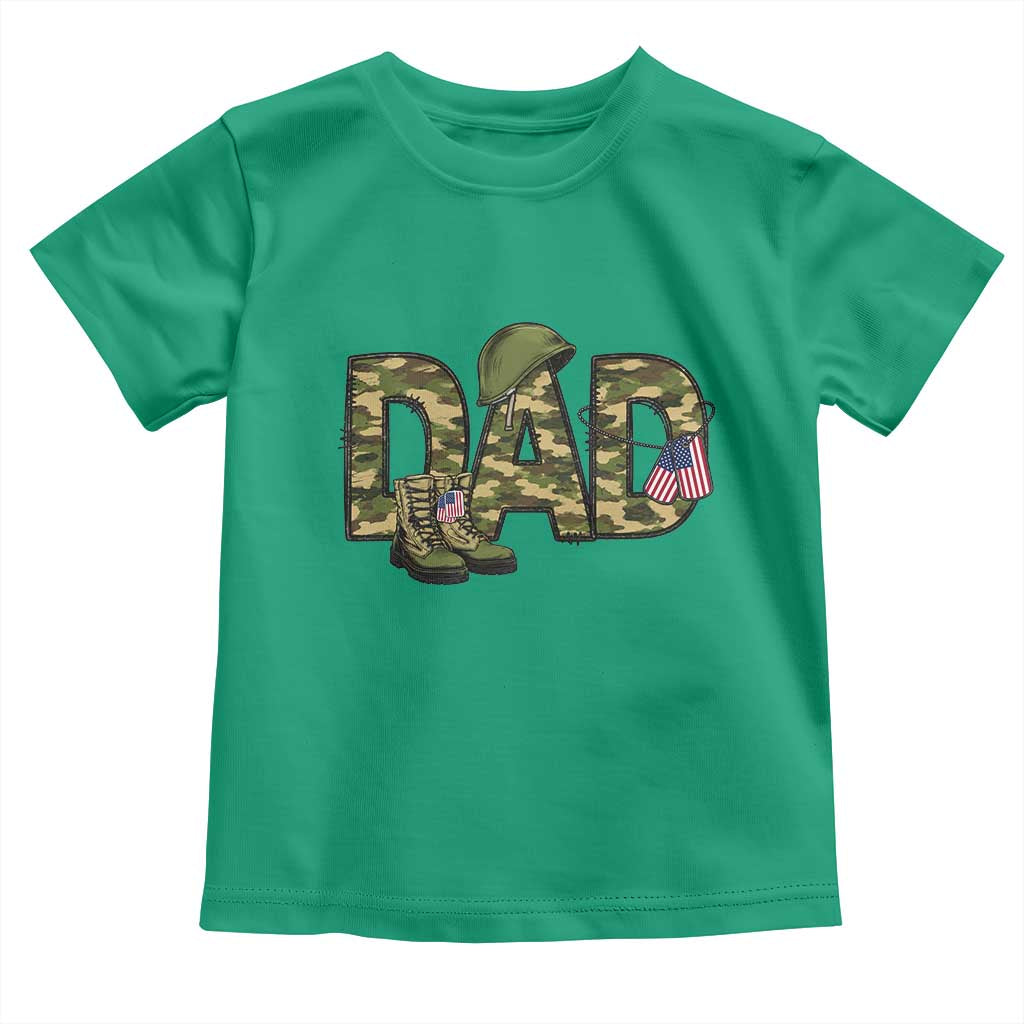 Proud Army Dad USA Flag Camo Toddler T Shirt Fathers Day Gift