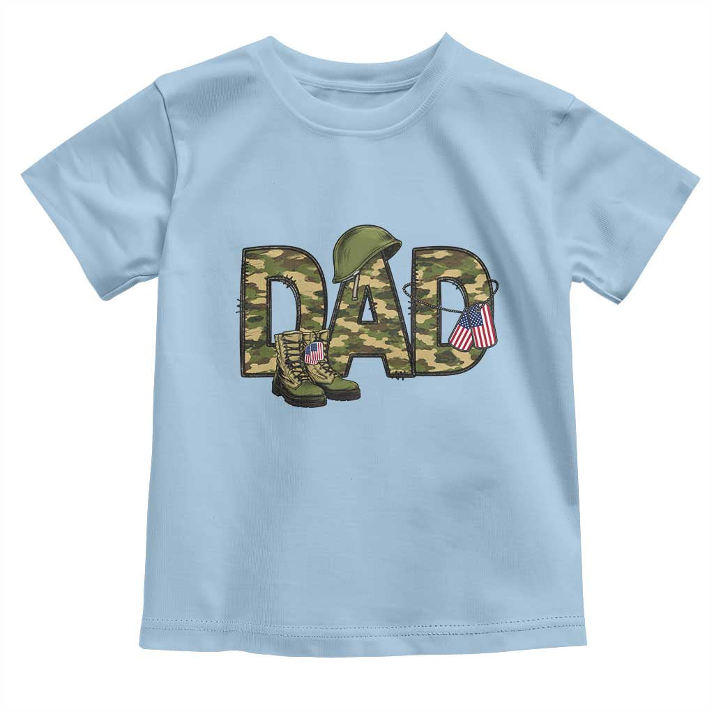 Proud Army Dad USA Flag Camo Toddler T Shirt Fathers Day Gift
