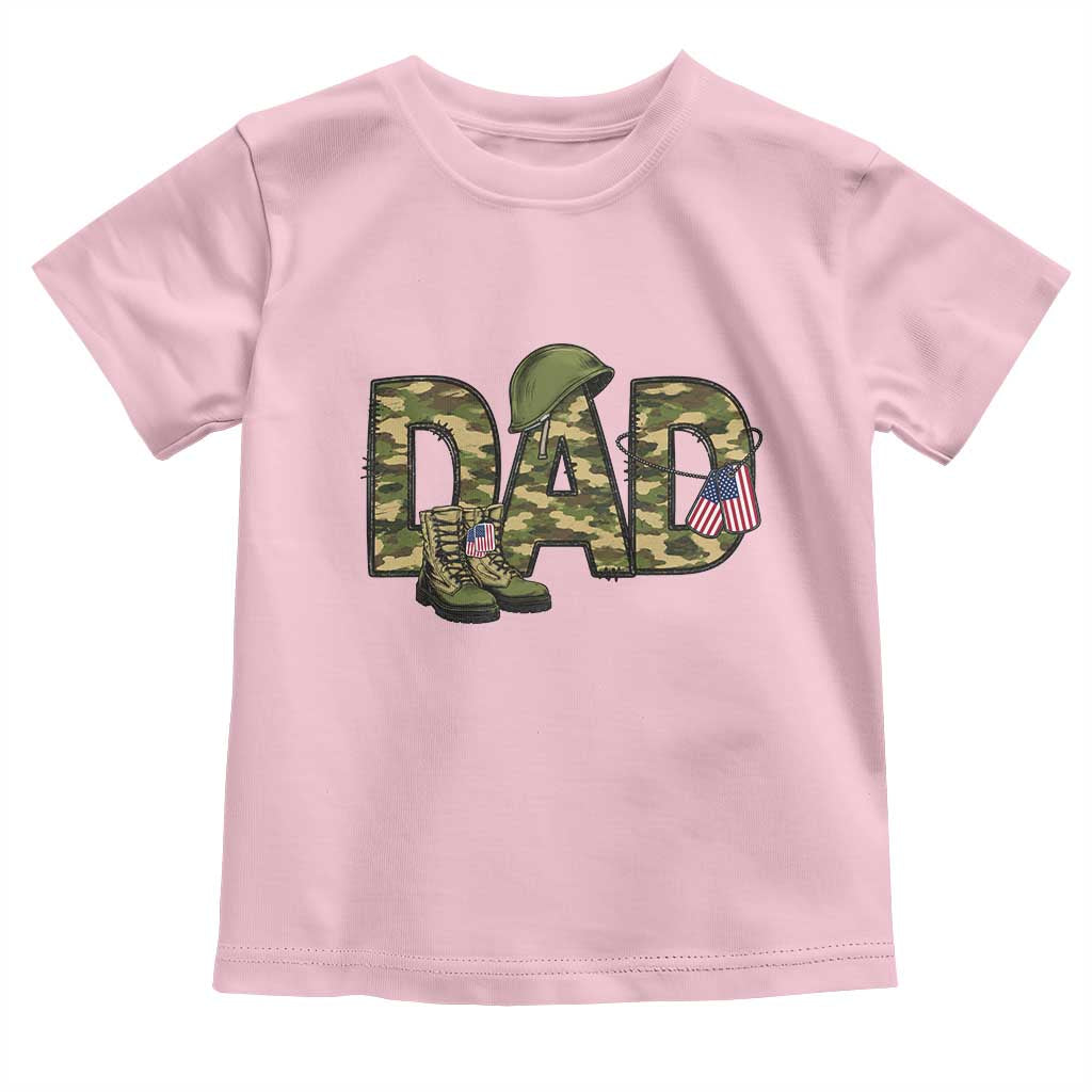 Proud Army Dad USA Flag Camo Toddler T Shirt Fathers Day Gift