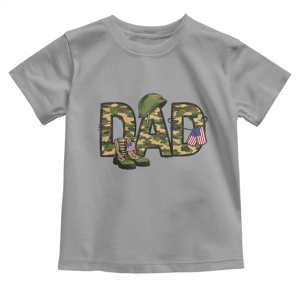 Proud Army Dad USA Flag Camo Toddler T Shirt Fathers Day Gift