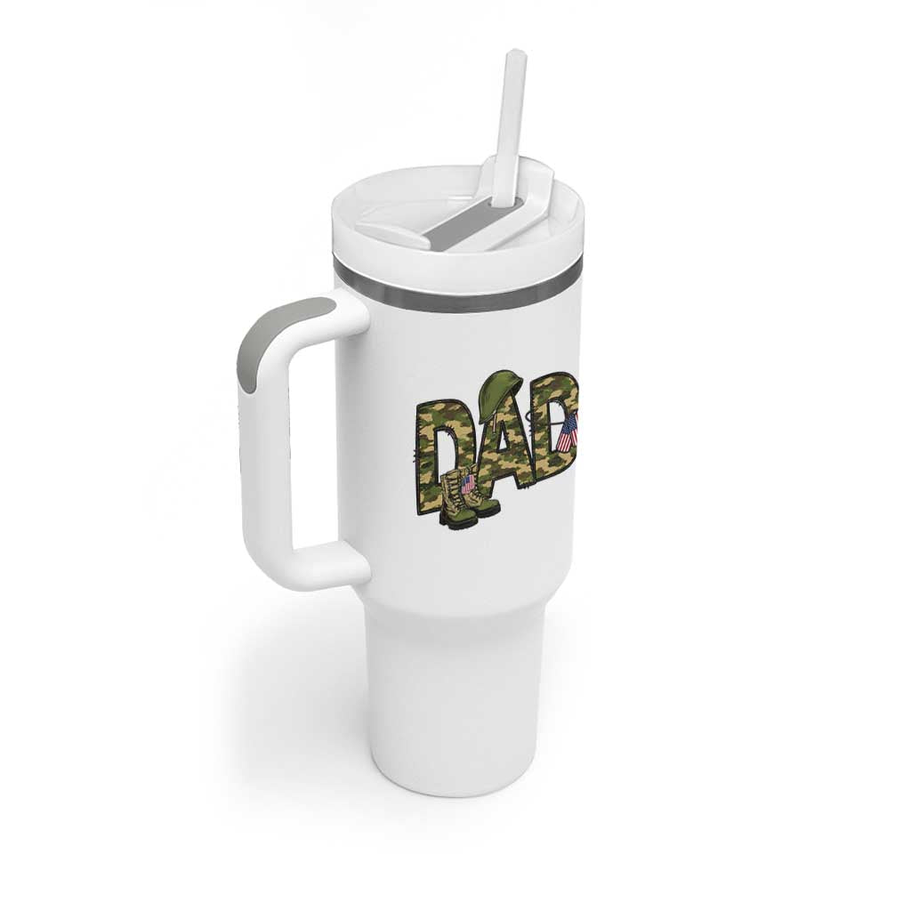Proud Army Dad USA Flag Camo Tumbler With Handle Fathers Day Gift