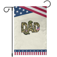 Proud Army Dad USA Flag Camo Patriotic Garden Flag Fathers Day Gift