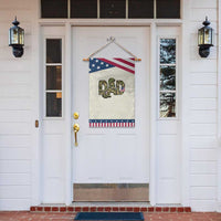 Proud Army Dad USA Flag Camo Patriotic Garden Flag Fathers Day Gift