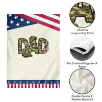 Proud Army Dad USA Flag Camo Patriotic Garden Flag Fathers Day Gift
