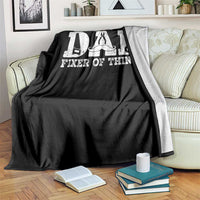 Handyman Dad Fixer Of Everything Throw Blanket Funny Garage Papa