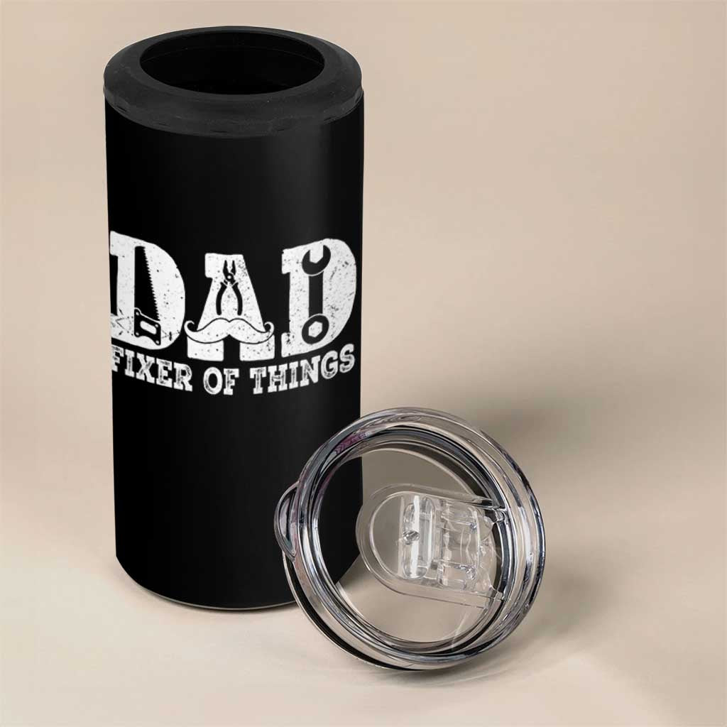 Handyman Dad Fixer Of Everything 4 in 1 Can Cooler Tumbler Funny Garage Papa