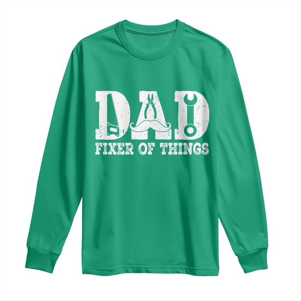 Handyman Dad Fixer Of Everything Long Sleeve Shirt Funny Garage Papa