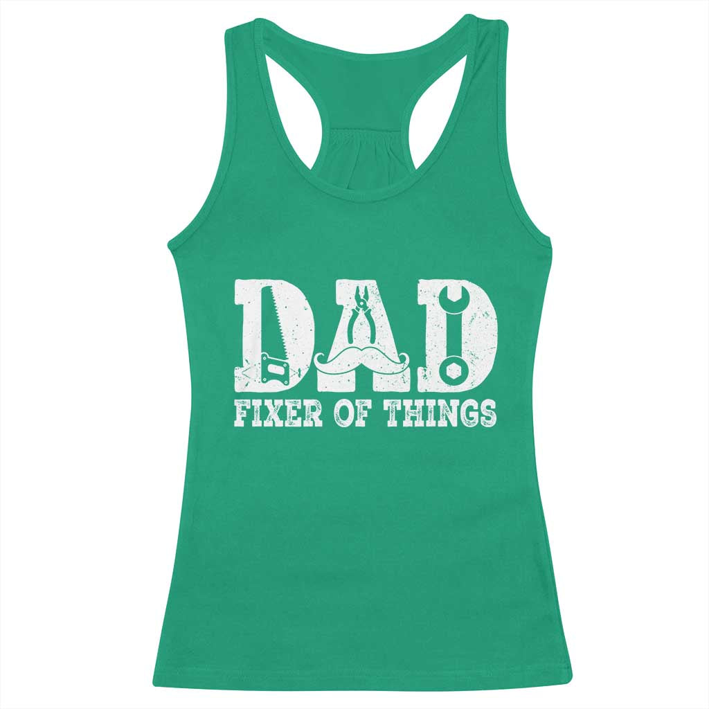 Handyman Dad Fixer Of Everything Racerback Tank Top Funny Garage Papa