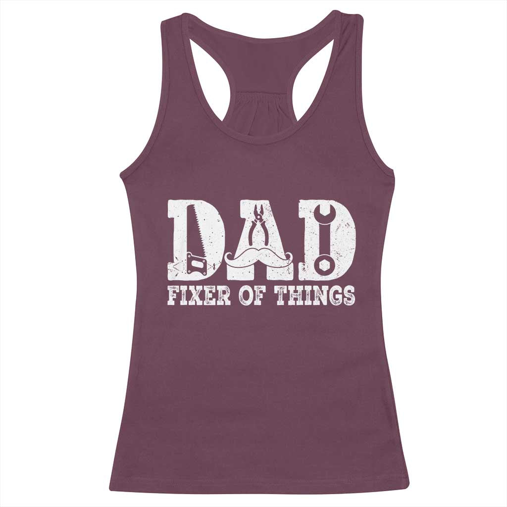 Handyman Dad Fixer Of Everything Racerback Tank Top Funny Garage Papa