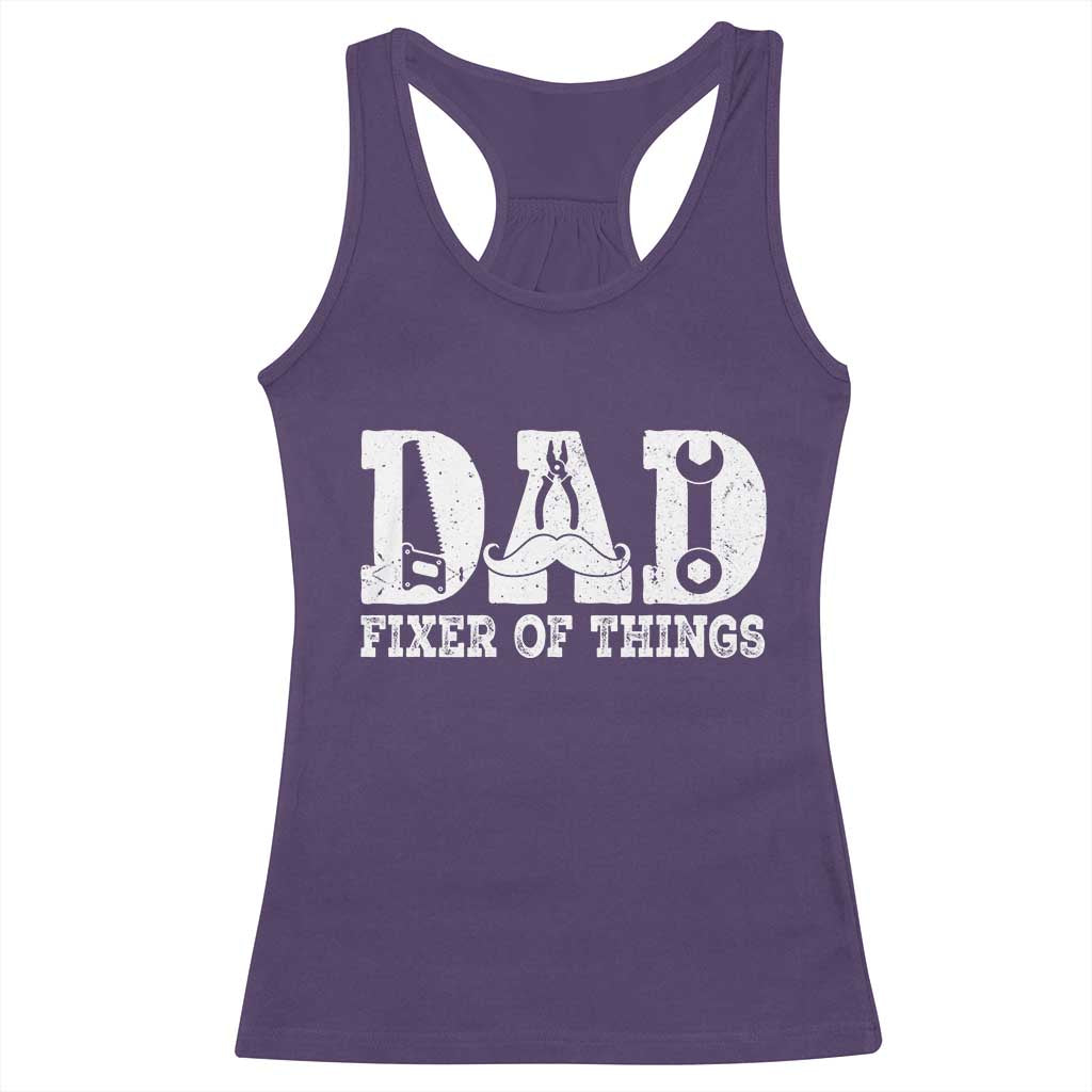 Handyman Dad Fixer Of Everything Racerback Tank Top Funny Garage Papa