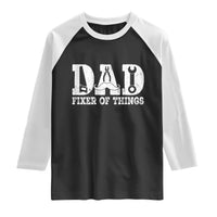 Handyman Dad Fixer Of Everything Raglan Shirt Funny Garage Papa