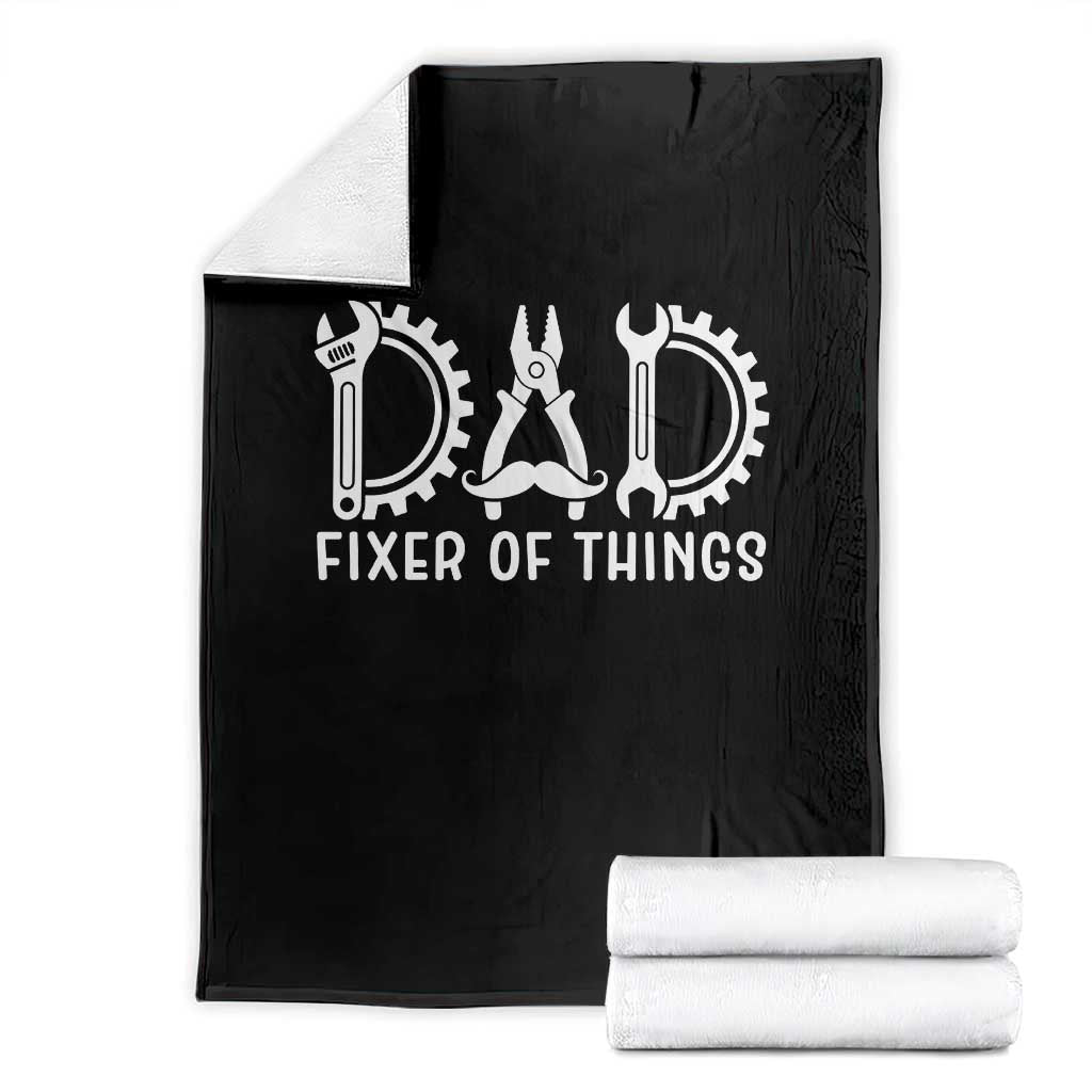 Dad Fixer Of Everything Garage Life Throw Blanket Auto Mechanic Fathers Day Gift