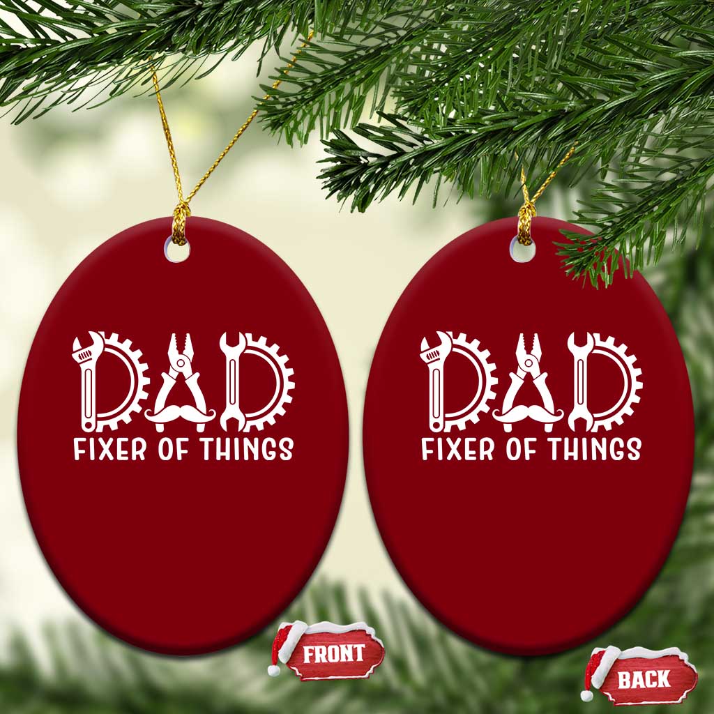 Dad Fixer Of Everything Garage Life Ceramic Ornament Auto Mechanic Fathers Day Gift