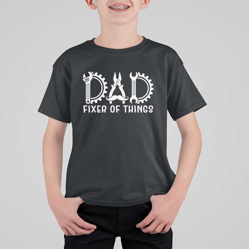 Dad Fixer Of Everything Garage Life T Shirt For Kid Auto Mechanic Fathers Day Gift