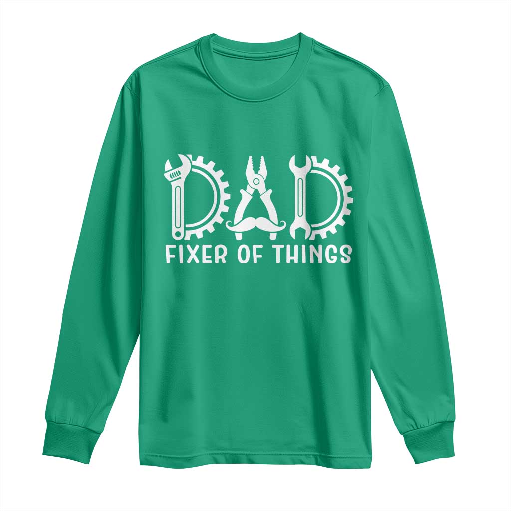 Dad Fixer Of Everything Garage Life Long Sleeve Shirt Auto Mechanic Fathers Day Gift