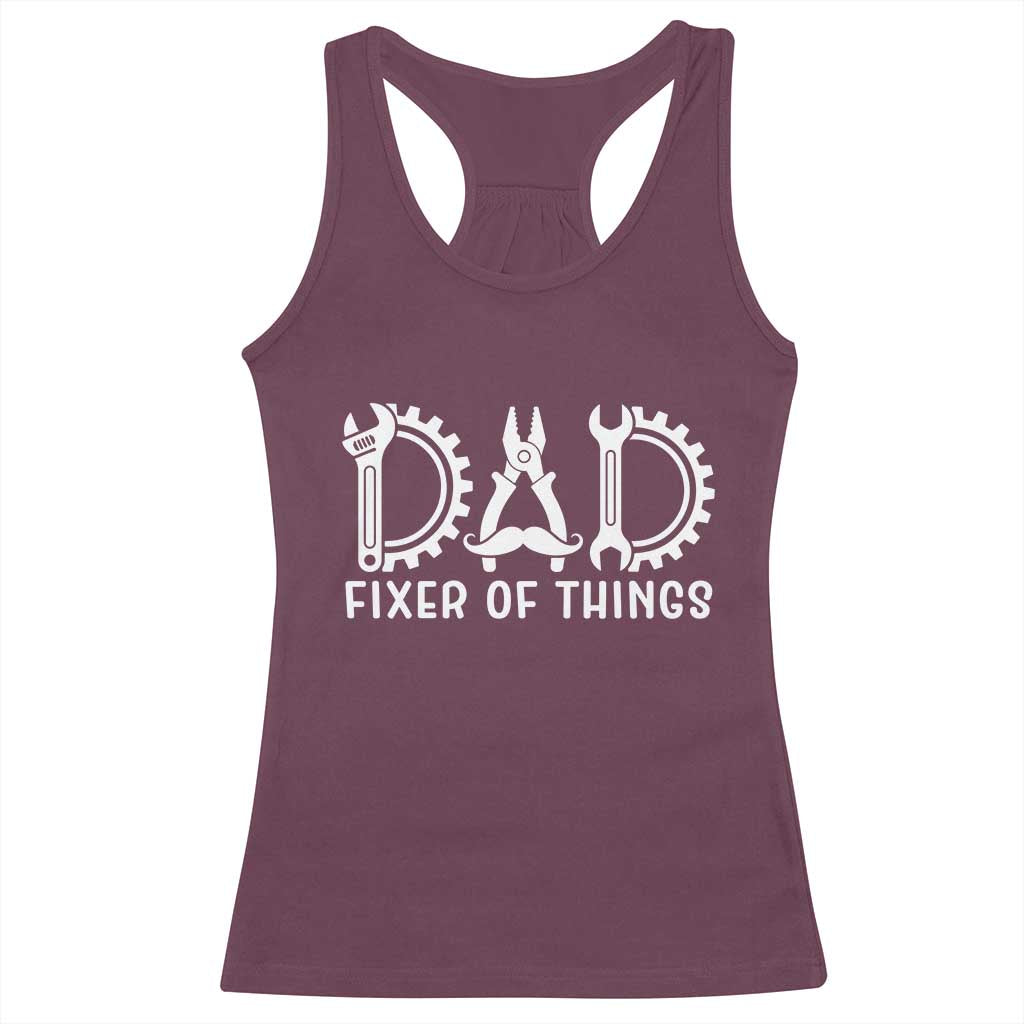 Dad Fixer Of Everything Garage Life Racerback Tank Top Auto Mechanic Fathers Day Gift