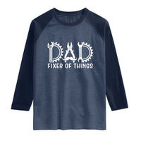 Dad Fixer Of Everything Garage Life Raglan Shirt Auto Mechanic Fathers Day Gift