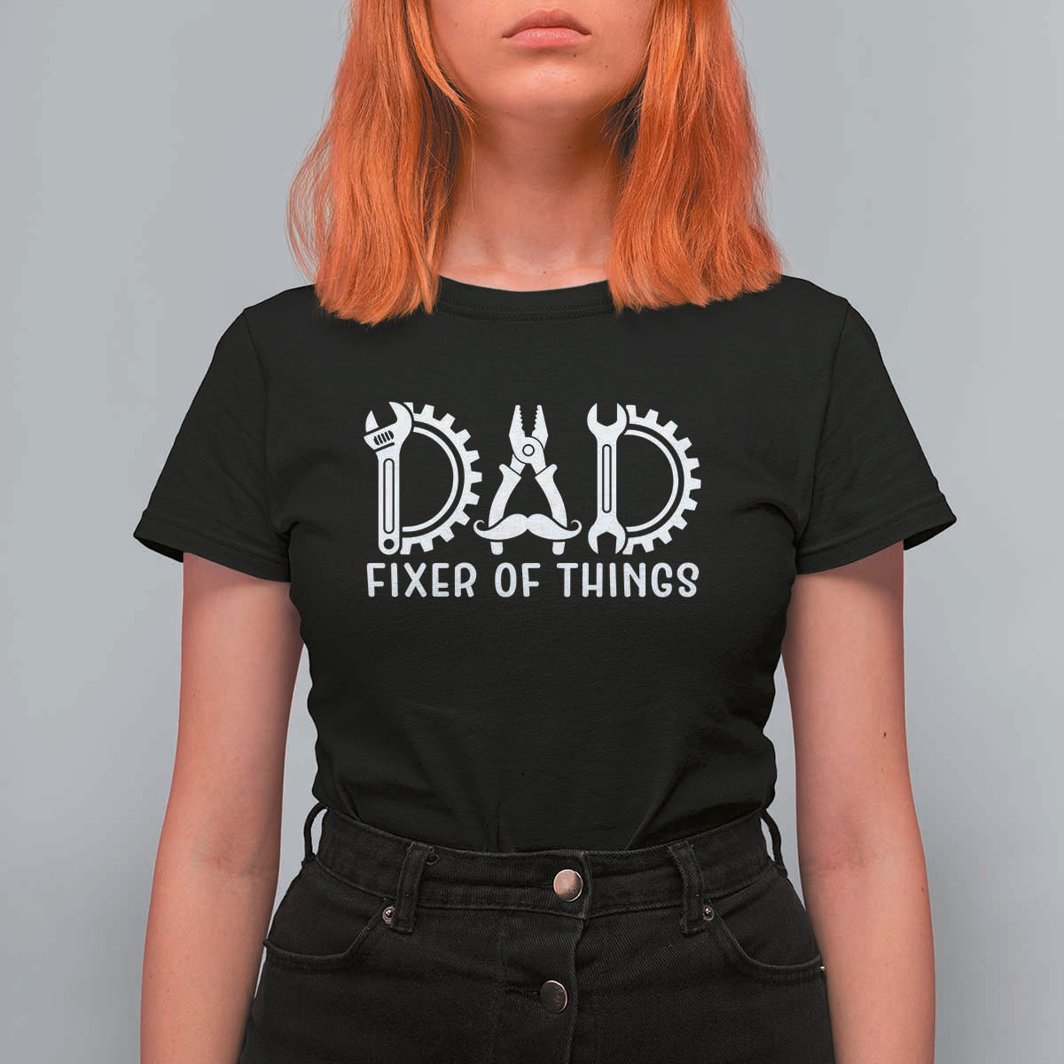 Dad Fixer Of Everything Garage Life T Shirt For Women Auto Mechanic Fathers Day Gift