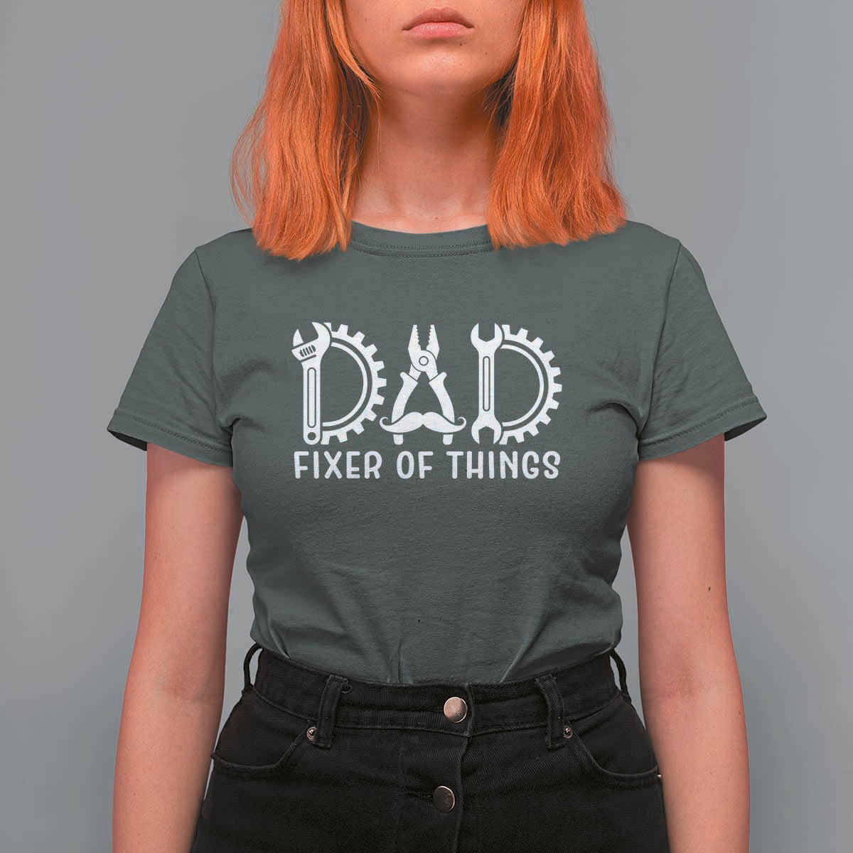 Dad Fixer Of Everything Garage Life T Shirt For Women Auto Mechanic Fathers Day Gift