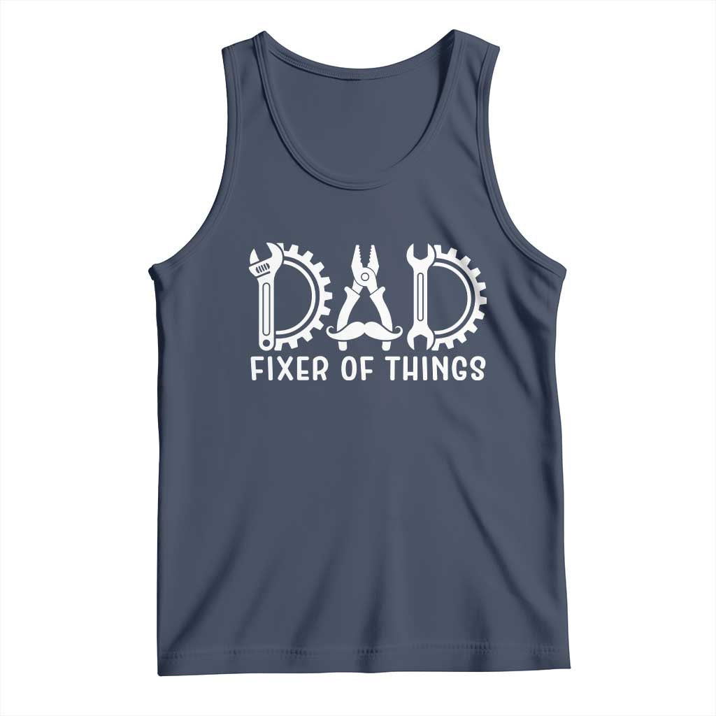 Dad Fixer Of Everything Garage Life Tank Top Auto Mechanic Fathers Day Gift