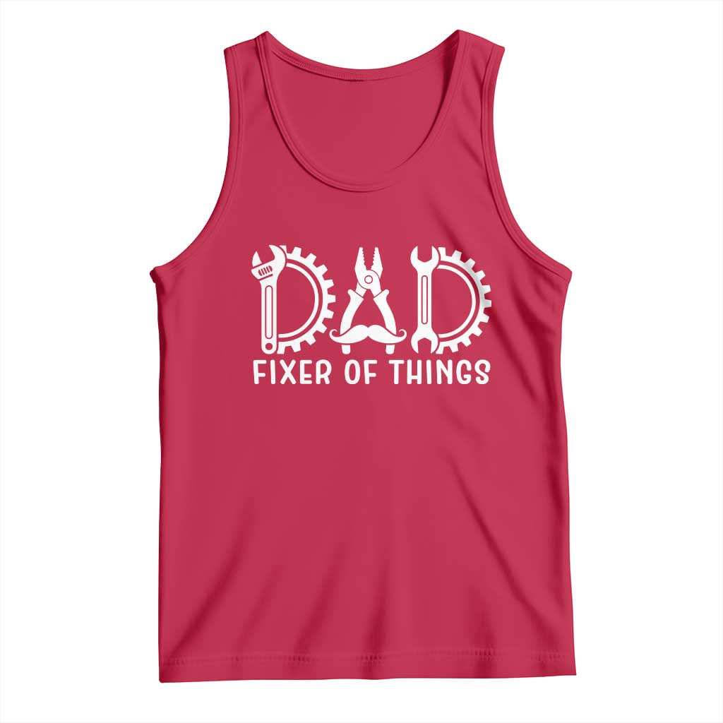Dad Fixer Of Everything Garage Life Tank Top Auto Mechanic Fathers Day Gift