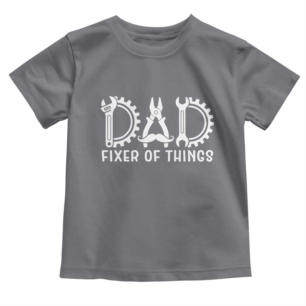Dad Fixer Of Everything Garage Life Toddler T Shirt Auto Mechanic Fathers Day Gift