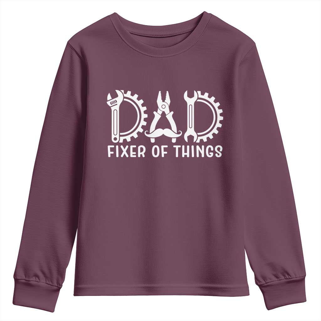 Dad Fixer Of Everything Garage Life Youth Sweatshirt Auto Mechanic Fathers Day Gift