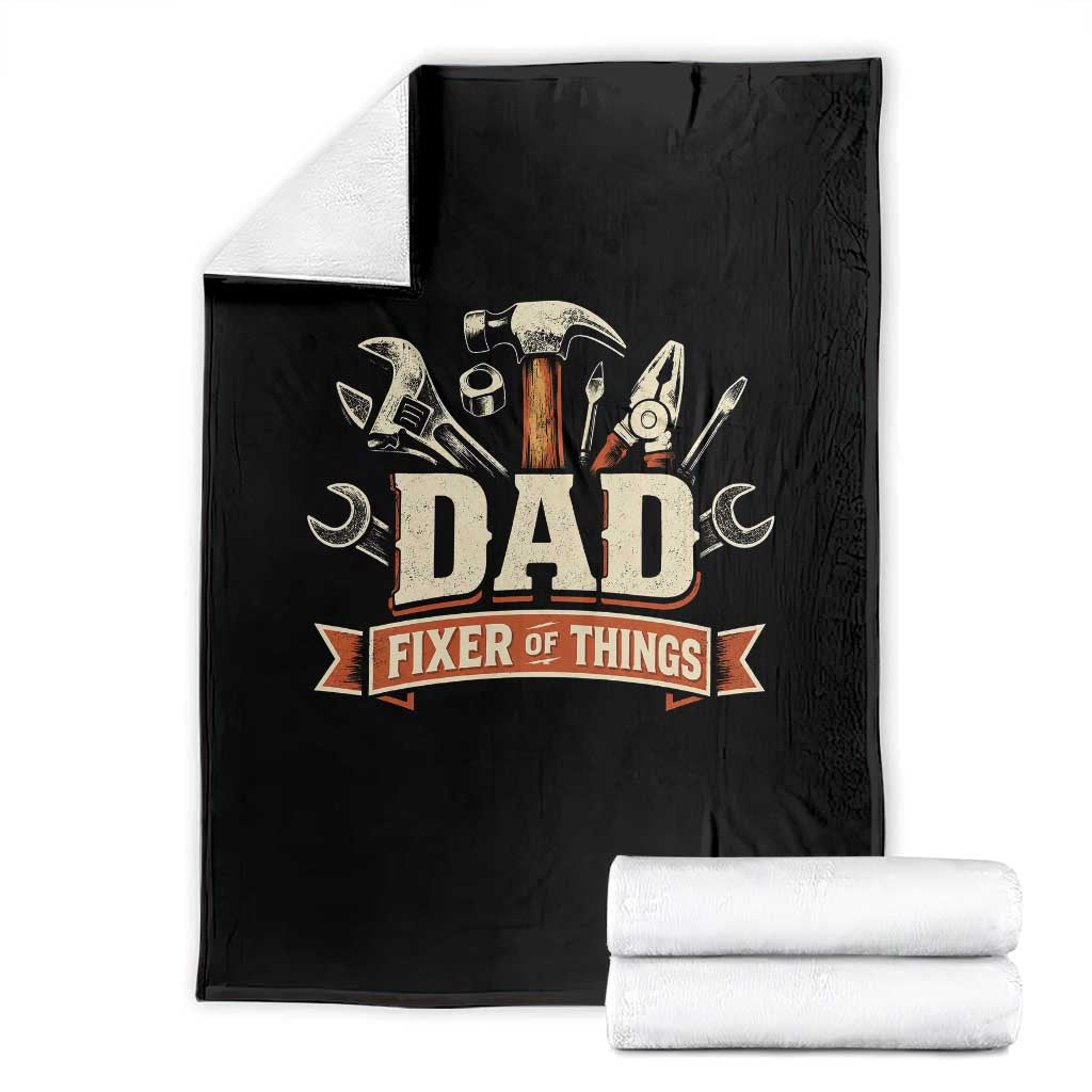 Mechanic Dad Fixer Of All Things Throw Blanket Funny Auto Repair Fathers Day