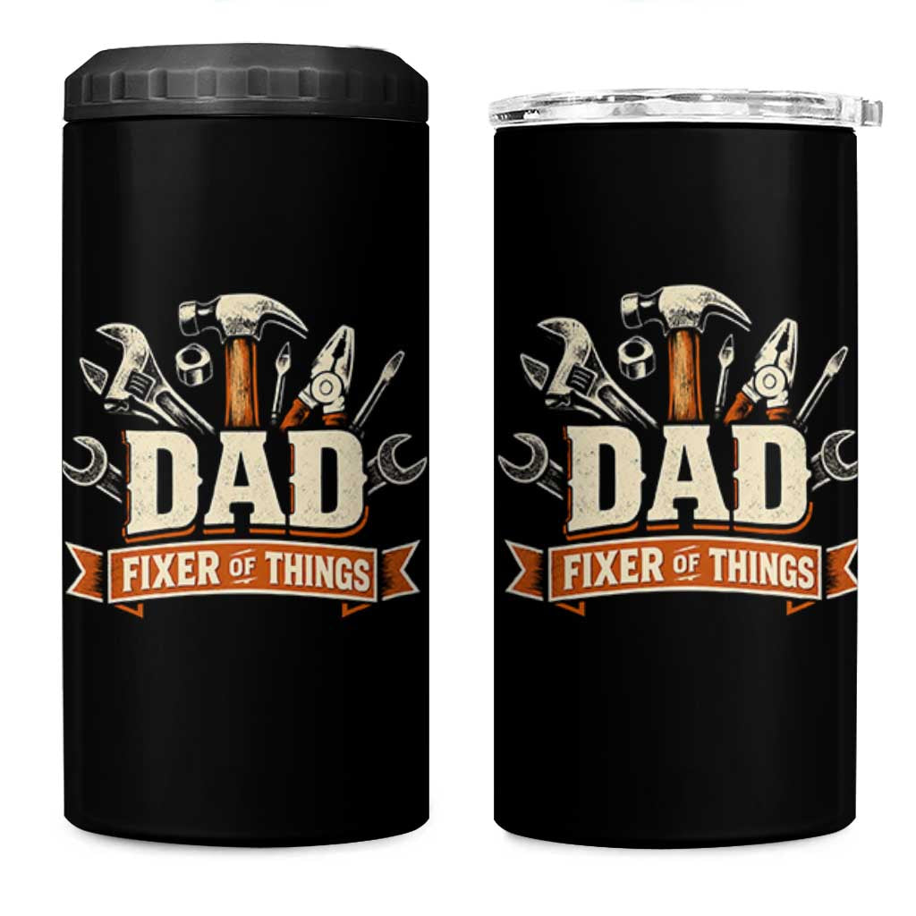 Mechanic Dad Fixer Of All Things 4 in 1 Can Cooler Tumbler Funny Auto Repair Fathers Day